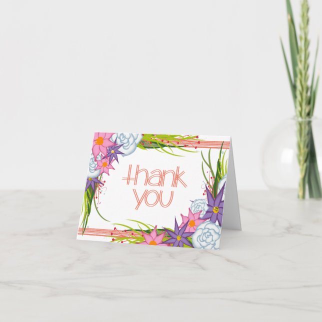 Tarjeta De Agradecimiento Coral Crush Muchas Gracias (Anverso)