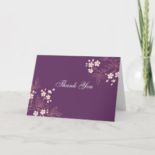 Tarjeta De Agradecimiento Coral Plum Floral Baby Shower Hostess Gracias