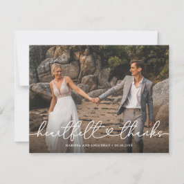 Tarjeta De Agradecimiento Corazón Agradecido Foto de Boda 