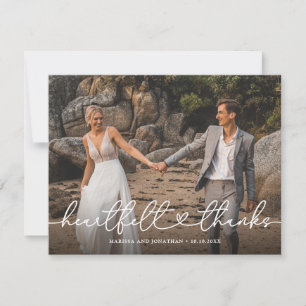 Tarjeta De Agradecimiento Corazón Agradecido Foto de Boda 