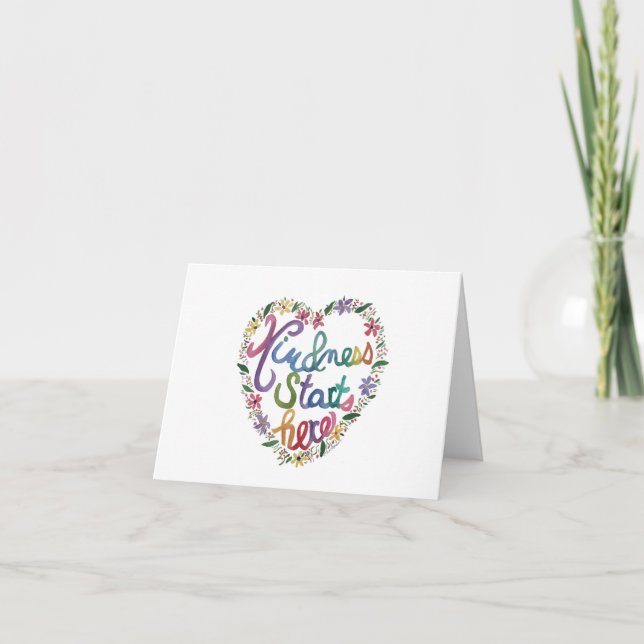 Tarjeta De Agradecimiento Corazón Amable (Anverso)