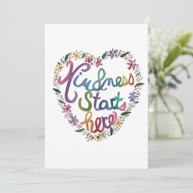 Tarjeta De Agradecimiento Corazón Amable (Anverso de pie)