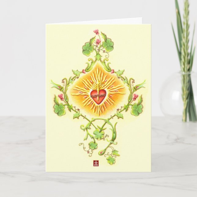Tarjeta De Agradecimiento Corazón asustado de Cristo - Nota/Tarjeta de felic (Anverso)
