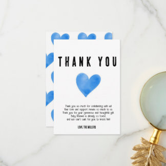 Tarjeta De Agradecimiento Corazón azul