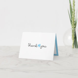 Tarjeta De Agradecimiento Corazón azul lindo Simple Gracias