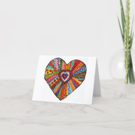 Tarjeta De Agradecimiento corazón brillante colorido #3