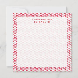 Tarjeta De Agradecimiento Corazón de acuarela rojo y rosa