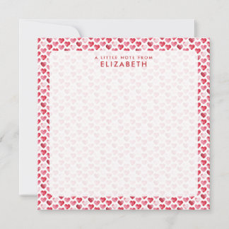 Tarjeta De Agradecimiento Corazón de acuarela rojo y rosa