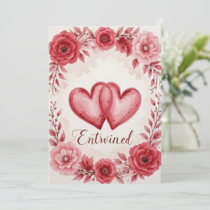 Tarjeta De Agradecimiento Corazón de amor eterno y arte de Rosas