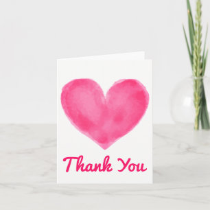 Tarjeta De Agradecimiento Corazón de boda de amor gracias rojo rosa acuarela