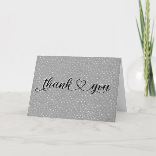 Tarjeta De Agradecimiento Corazón de Gracias en Puntos Suizos