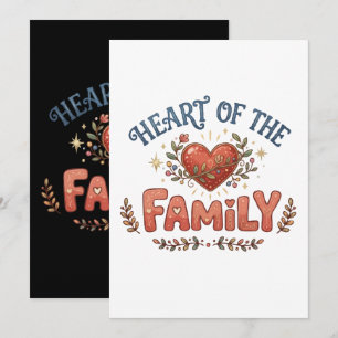 Tarjeta De Agradecimiento Corazón de la Familia Corazón Floral