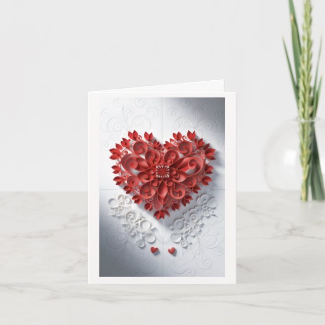 Tarjeta De Agradecimiento Corazón de papel de belleza (Anverso)