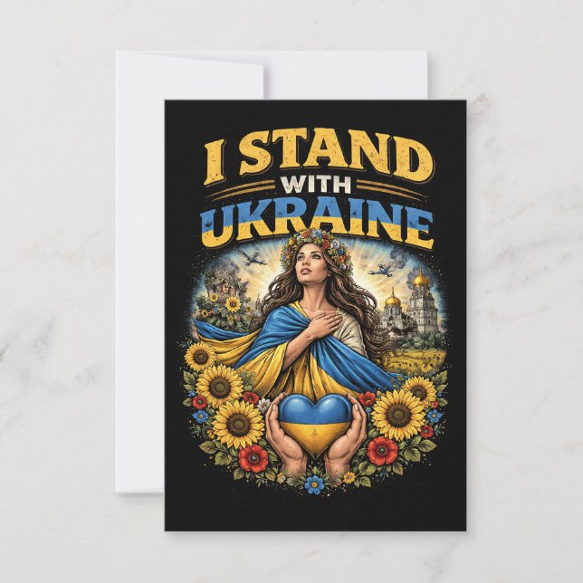 Tarjeta De Agradecimiento Corazón de Ucrania (Anverso)