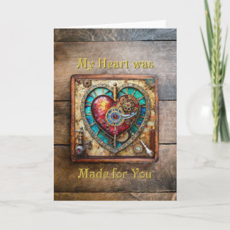 Tarjeta De Agradecimiento Corazón de vidrio tintado de girasol serie Steampu