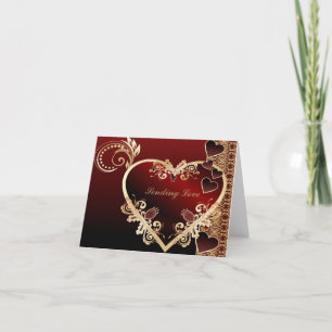 Tarjeta De Agradecimiento Corazón decorativo elegante