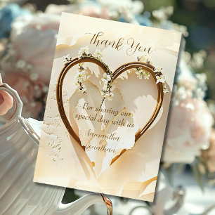 Tarjeta De Agradecimiento Corazón Elegante de Primavera Iluminado por el Sol