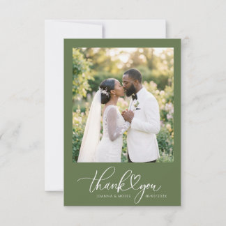 Tarjeta De Agradecimiento Corazón Escritura Boda