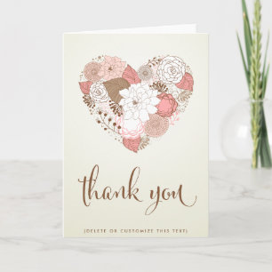 TARJETA DE AGRADECIMIENTO CORAZÓN FLORAL VINTAGE R