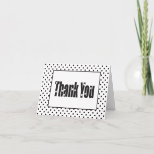 Tarjeta De Agradecimiento Corazón Gracias Lunares Negros y Blancos