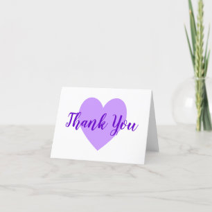 Tarjeta De Agradecimiento Corazón morado claro