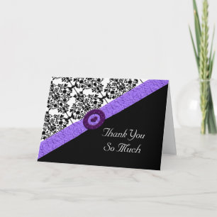 Tarjeta De Agradecimiento Corazón negro y blanco de la chispa de la lavanda