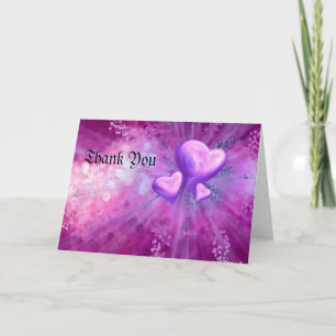 Tarjeta De Agradecimiento corazón púrpura, gracias