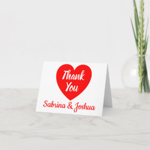 Tarjeta De Agradecimiento Corazón Rojo Gracias Bodas, Amor en la Ducha Nupci