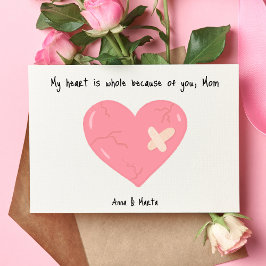 Tarjeta De Agradecimiento Corazón sanador: Un tributo de mano al amor de mam