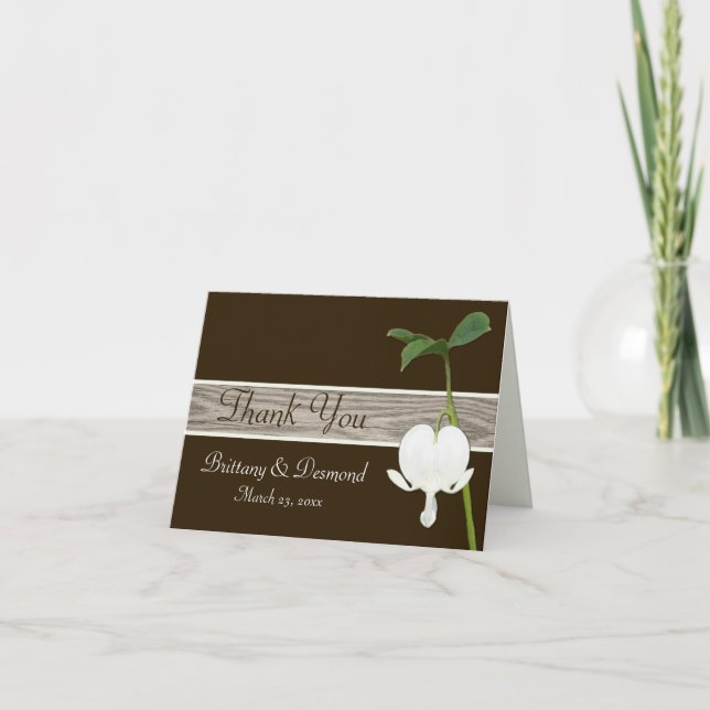 Tarjeta de agradecimiento Corazón Sangrante Marrón (Anverso)