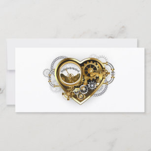 Tarjeta De Agradecimiento Corazón Steampunk con manómetro