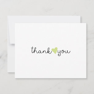 Tarjeta De Agradecimiento Corazón verde lindo Gracias