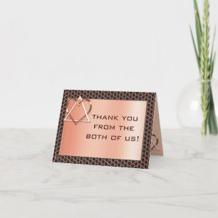 Tarjeta De Agradecimiento Corazón y Alma Boda Judía Copper