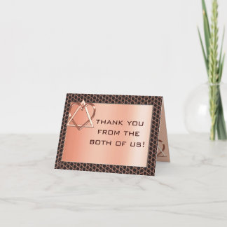 Tarjeta De Agradecimiento Corazón y Alma Boda Judía Copper