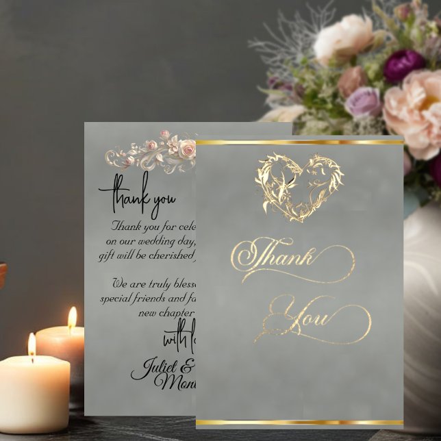Tarjeta De Agradecimiento Corazón y Caligrafía - Sabio (Subido por el creador)