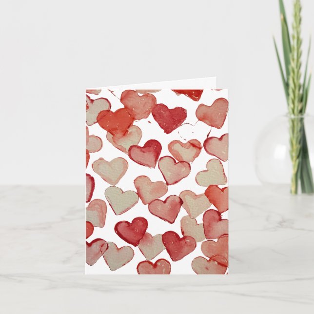 Tarjeta De Agradecimiento Corazones (Anverso)