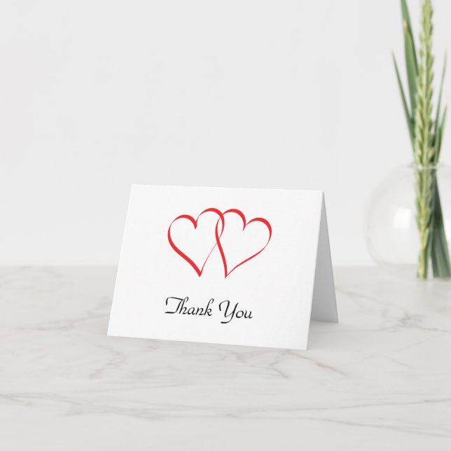 Tarjeta de agradecimiento Corazones Abrazadores (Anverso)