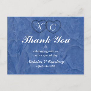 Tarjeta de agradecimiento Corazones Azules de Tosc