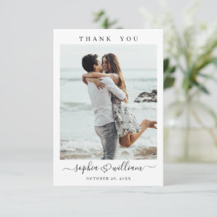 Tarjeta De Agradecimiento Corazones de boda simplemente elegantes Foto simpl