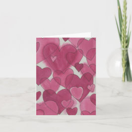 Tarjeta De Agradecimiento Corazones de color de agua Valentine