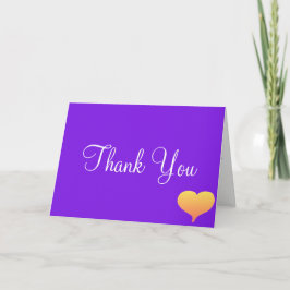 Tarjeta De Agradecimiento Corazones de puesta de sol Monograma Violeta Boda
