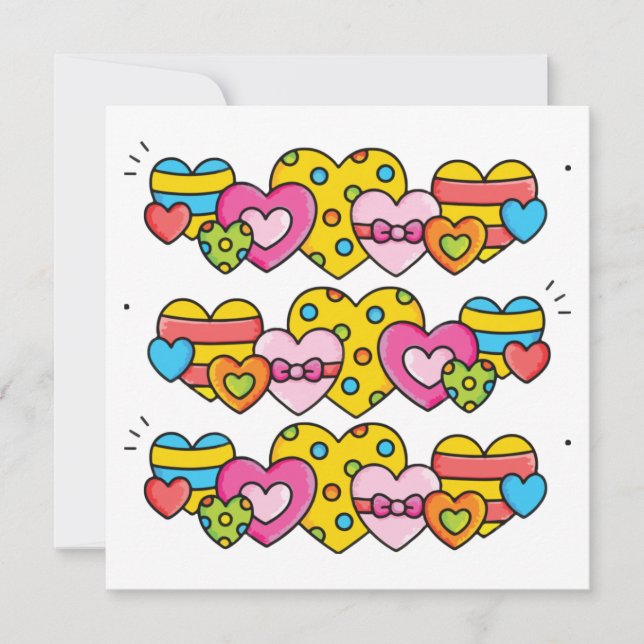Tarjeta De Agradecimiento Corazones de San Valentín (Anverso)