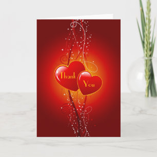 Tarjeta de agradecimiento Corazones Decorativos