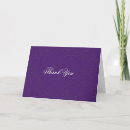Tarjeta De Agradecimiento Corazones Enlazados de Tonos Purpuras