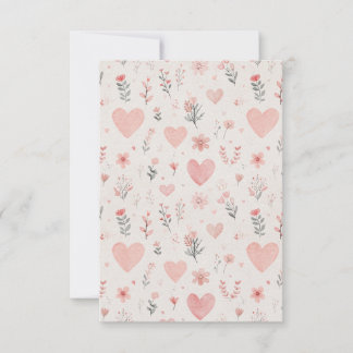 Tarjeta de agradecimiento Corazones Florales Suave