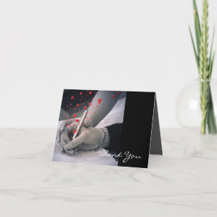 Tarjeta De Agradecimiento corazones modernos Amantes boda gracias
