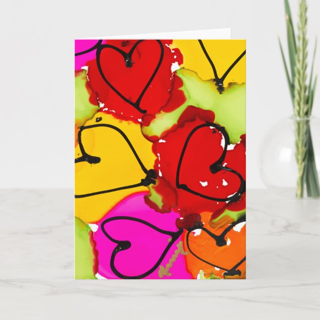 Tarjeta De Agradecimiento Corazones por todas partes Lovitude Gracias tarjet (Anverso)