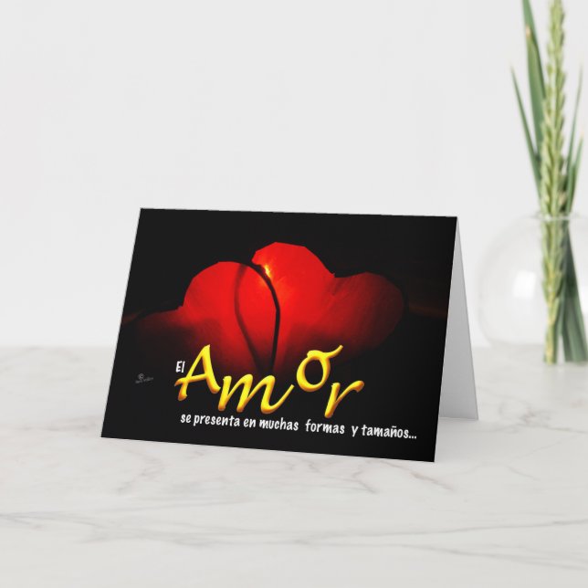 Tarjeta De Agradecimiento Corazones rojos románticos San Valentín ESPANOL ES (Anverso)