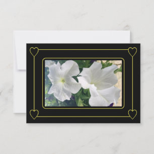 Tarjeta De Agradecimiento Corazones románticos foto moderna de Boda negro