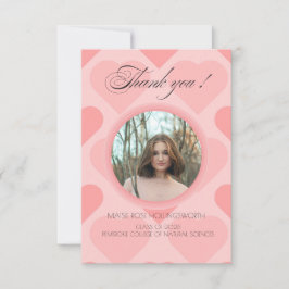 Tarjeta De Agradecimiento Corazones rosados elegantes graduación gracias
